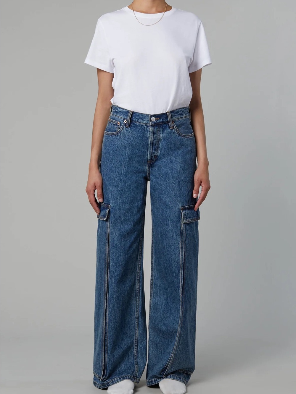 Still here Joey Wide Leg Cargo Denim Jeans